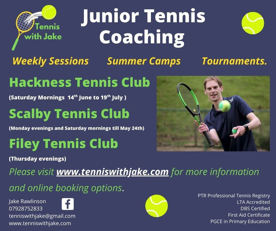 Tennis with Jake Junior Sessions Advert